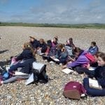 Year 7 group at Cuckmere Haven Beach.