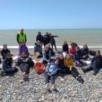 Year 7 group at Cuckmere Haven Beach.