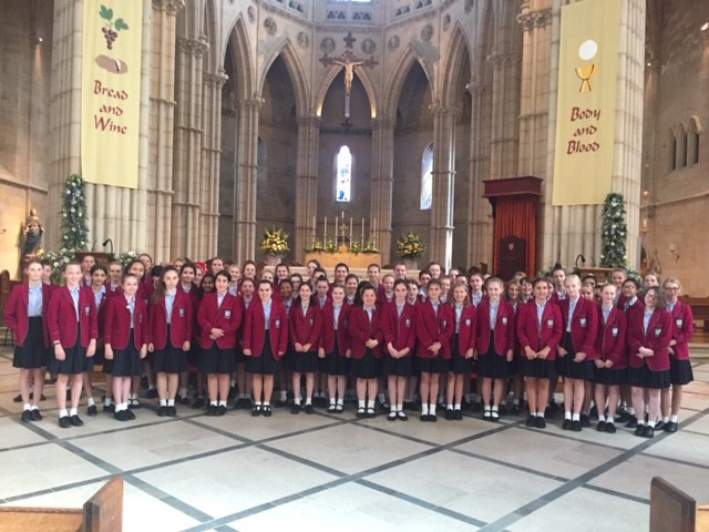 The Towers choir group who were invited to lead the singing at the annual Secondary Schools Pilgrimage in Arundel Cathedral.