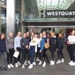 Year 10 Geography Group at Calshot outside Westquay Shopping Centre.